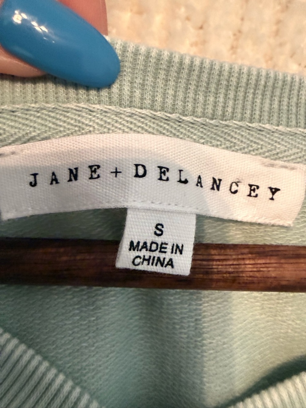 Jane + Delancey Pale Sage V‑Neck Tee - Picture 3 of 4